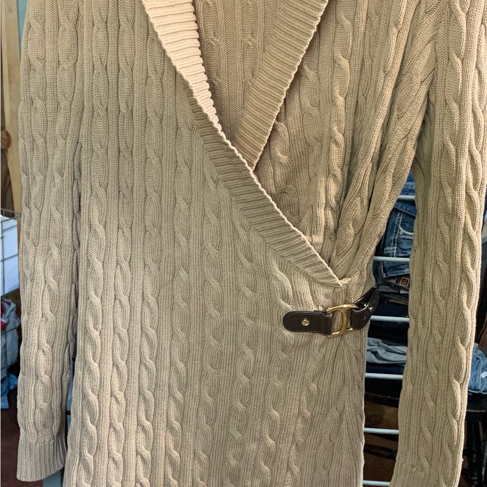 Ralph Lauren Tan Cable Knit Sweater